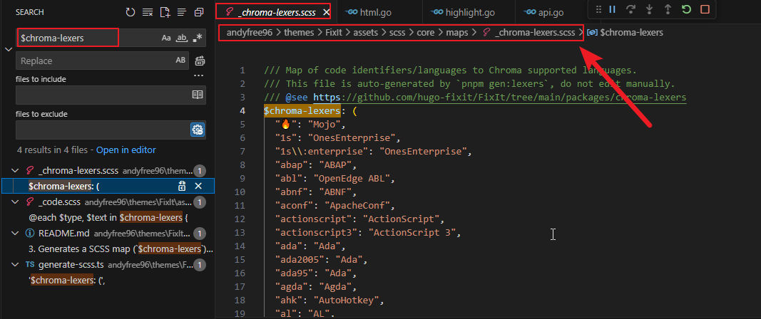 图6 _chroma-lexers.scss文件