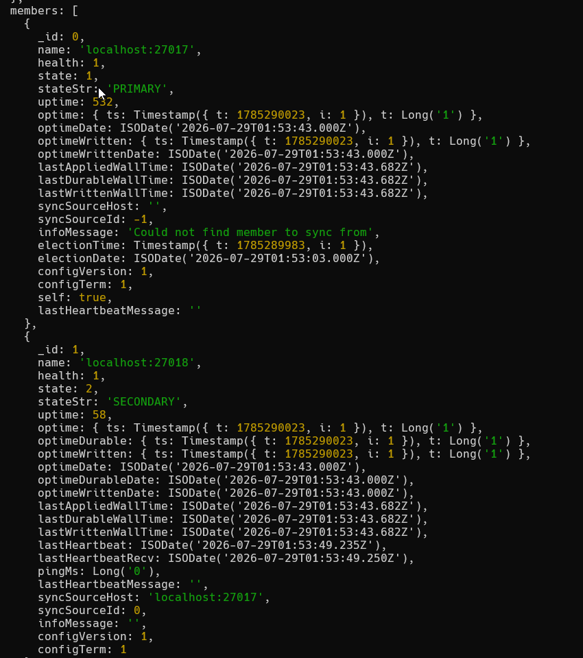 图10-3 rs.status()输出结果